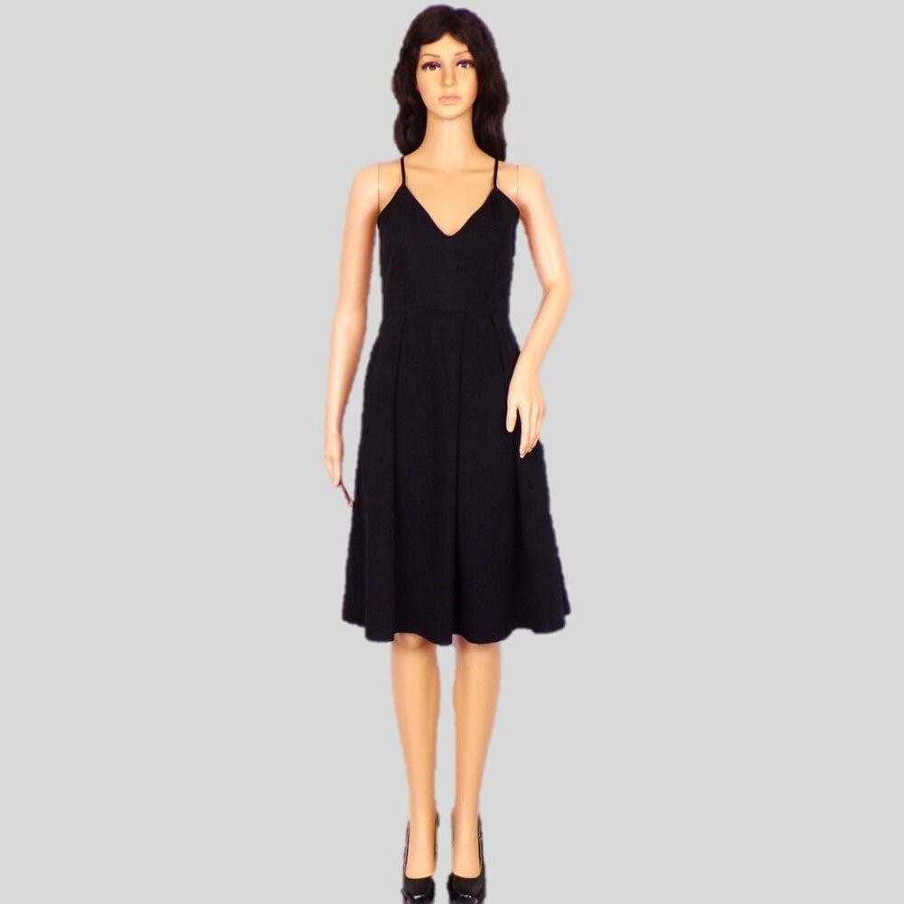 ELIA-CHER size 0-2 (?) black off-the-shoulder backless fit/flare party dress